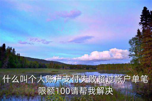 什么叫個(gè)人賬戶支付失敗超過(guò)帳戶單筆限額100請(qǐng)幫我解決