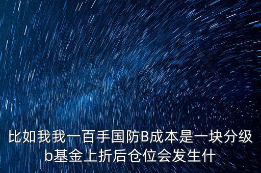 國(guó)防b上折有什么好處，軍工B級(jí)什么時(shí)候能上折上折好還是不好