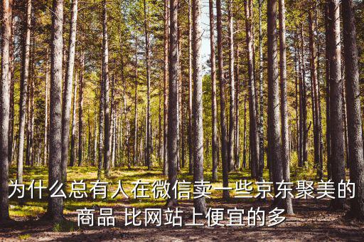 為什么總有人在微信賣一些京東聚美的商品 比網站上便宜的多