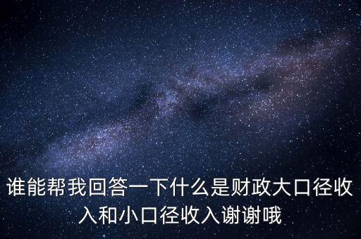 財務(wù)口徑是什么，誰能幫我回答一下什么是財政大口徑收入和小口徑收入謝謝哦