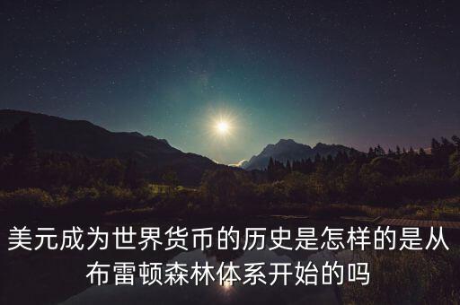 美元什么時(shí)候成為國際貨幣，美元是如何成為世界貨幣的