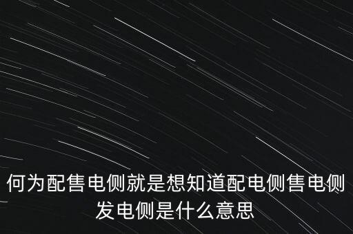 什么是發(fā)電側，發(fā)電側和變電側的側是什么意思啊