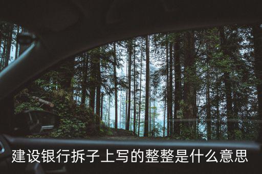建設(shè)銀行拆子上寫(xiě)的整整是什么意思