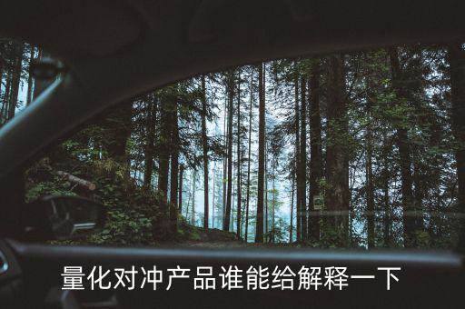 量化對(duì)沖產(chǎn)品誰能給解釋一下