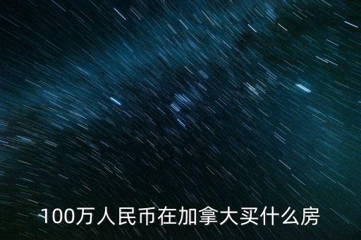 100萬人民幣在加拿大買什么房