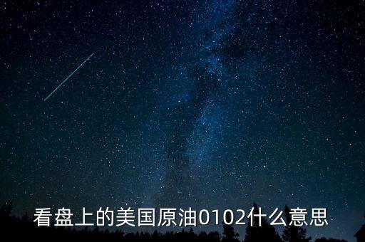 看盤(pán)上的美國(guó)原油0102什么意思