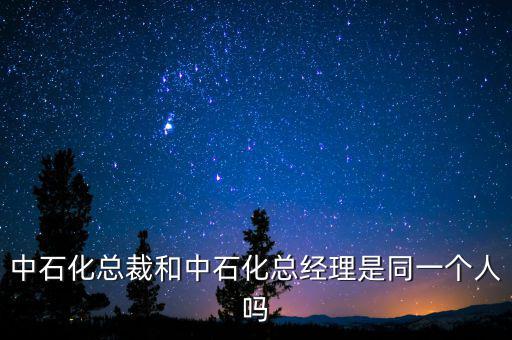 中石化總裁和中石化總經理是同一個人嗎