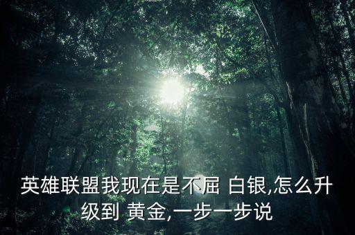 英雄聯(lián)盟我現(xiàn)在是不屈 白銀,怎么升級到 黃金,一步一步說