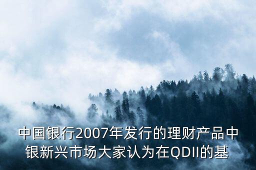 qd中銀全球什么基金，中國銀行2007年發(fā)行的理財產(chǎn)品中銀新興市場大家認為在QDII的基