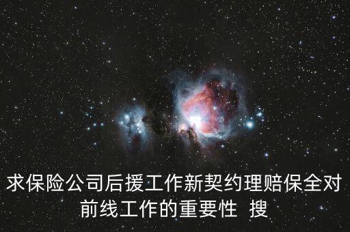 求保險(xiǎn)公司后援工作新契約理賠保全對(duì)前線工作的重要性  搜