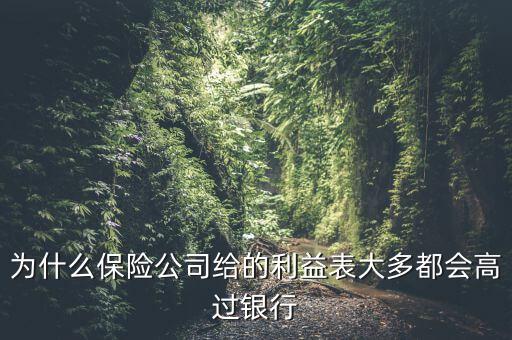 為什么保險(xiǎn)公司給的利益表大多都會(huì)高過(guò)銀行