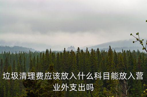 垃圾清理費(fèi)入什么科目，垃圾處理費(fèi)財(cái)務(wù)記哪個(gè)科目