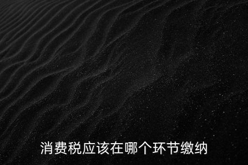 消費稅應該在哪個環(huán)節(jié)繳納