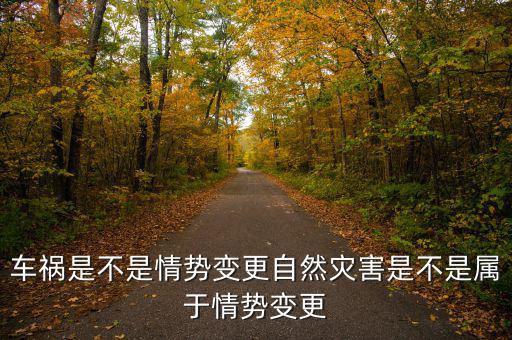 車禍?zhǔn)遣皇乔閯?shì)變更自然災(zāi)害是不是屬于情勢(shì)變更