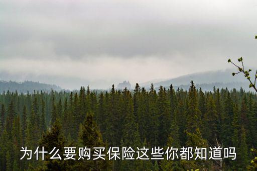為什么要購買保險這些你都知道嗎