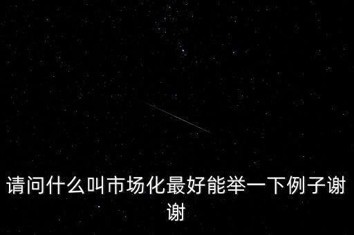 請問什么叫市場化最好能舉一下例子謝謝