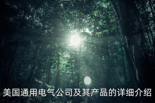 通用電氣旗下有什么部門，美國通用電氣公司及其產(chǎn)品的詳細介紹
