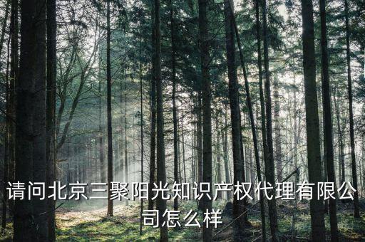 請問北京三聚陽光知識產權代理有限公司怎么樣