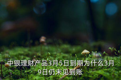 中銀理財產品3月5日到期為什么3月9日仍未見到賬