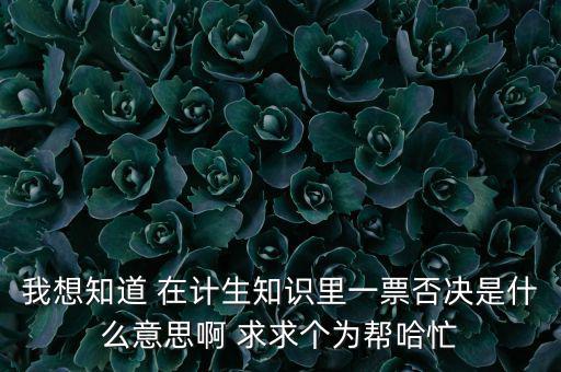 我想知道 在計(jì)生知識(shí)里一票否決是什么意思啊 求求個(gè)為幫哈忙