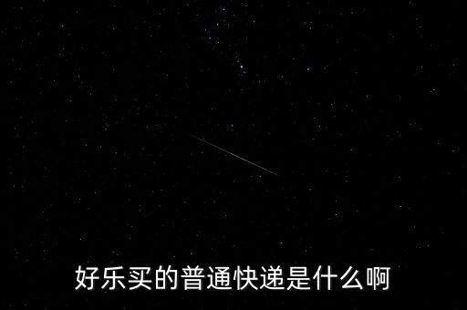 好樂(lè)買的普通快遞是什么啊