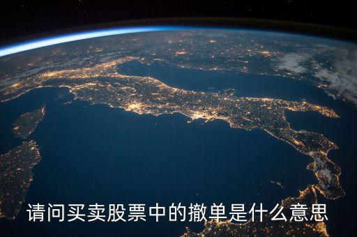 股票撤單是什么意思，請(qǐng)問(wèn)買賣股票中的撤單是什么意思