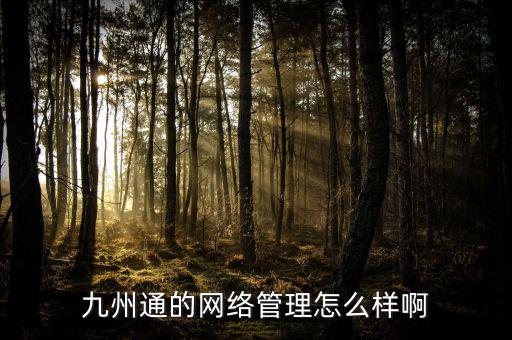 九州通的網(wǎng)絡(luò)管理怎么樣啊
