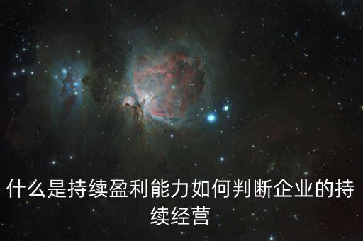 什么是持續(xù)盈利能力如何判斷企業(yè)的持續(xù)經營