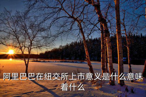 阿里巴巴在美國上市意味著什么，阿里巴巴在紐交所上市意義是什么意味著什么