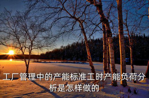 產(chǎn)能負(fù)荷是什么，車間流水線的產(chǎn)能負(fù)荷怎么計算