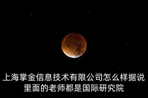 上海掌金信息技術有限公司怎么樣據(jù)說里面的老師都是國際研究院