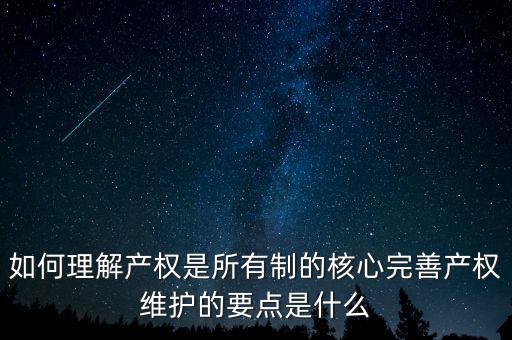 所有制的核心是什么，如何理解產(chǎn)權(quán)是所有制的核心完善產(chǎn)權(quán)維護(hù)的要點是什么