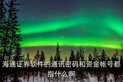 海通通訊密碼是什么，海通證券里的通訊密碼是什么