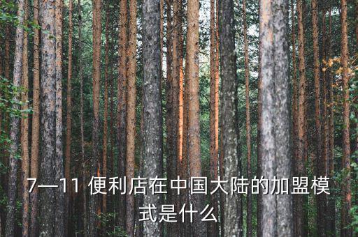 7—11 便利店在中國大陸的加盟模式是什么