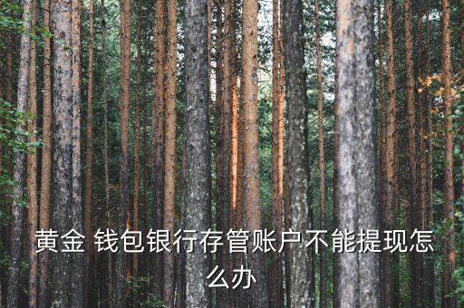  黃金 錢包銀行存管賬戶不能提現(xiàn)怎么辦