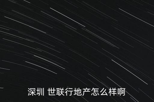 深圳 世聯行地產怎么樣啊