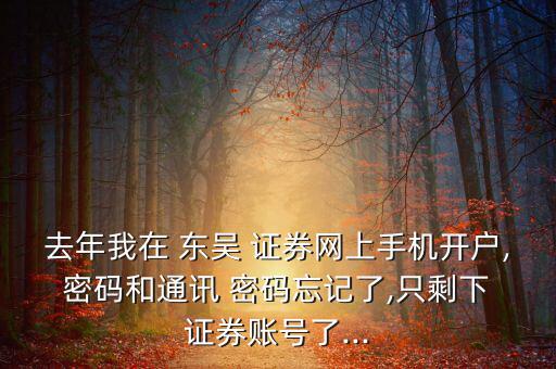東吳證券密碼忘了怎么辦,如何使用數(shù)碼設(shè)備進(jìn)行理財規(guī)劃?