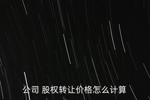 公司 股權(quán)轉(zhuǎn)讓價格怎么計算