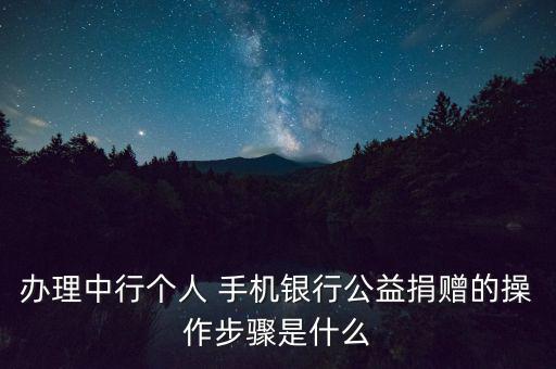 辦理中行個(gè)人 手機(jī)銀行公益捐贈(zèng)的操作步驟是什么