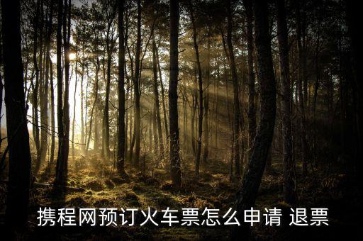  攜程網(wǎng)預(yù)訂火車票怎么申請(qǐng) 退票