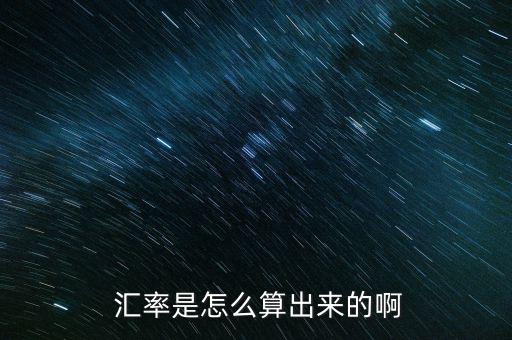  匯率是怎么算出來(lái)的啊