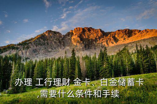  辦理 工行理財(cái) 金卡、白金儲(chǔ)蓄卡,需要什么條件和手續(xù)