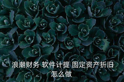  浪潮財務 軟件計提 固定資產折舊怎么做