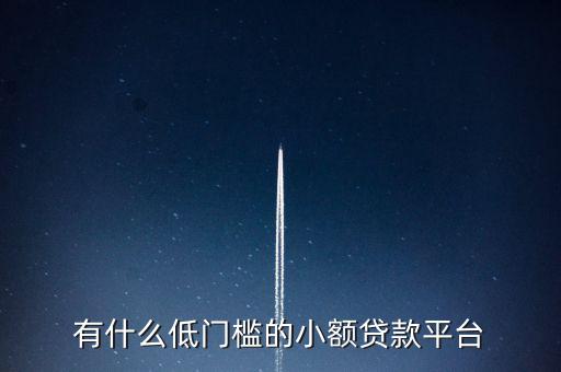 有什么低門檻的小額貸款平臺