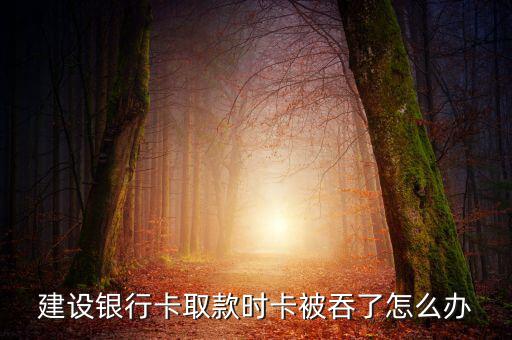 建設(shè)銀行卡取款時卡被吞了怎么辦