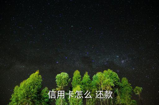  信用卡怎么 還款