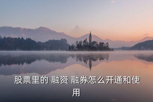  股票里的 融資 融券怎么開(kāi)通和使用