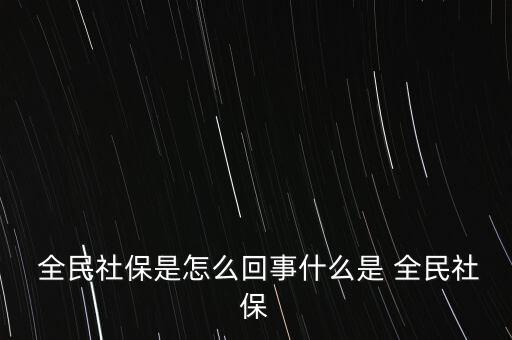 全民社保是怎么回事什么是 全民社保