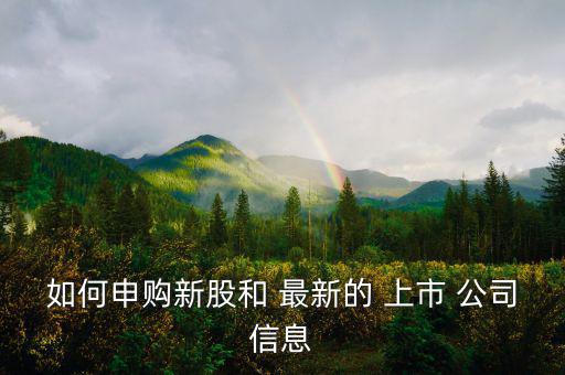 怎么獲取上市公司的最新消息,如何查詢上市公司信息?