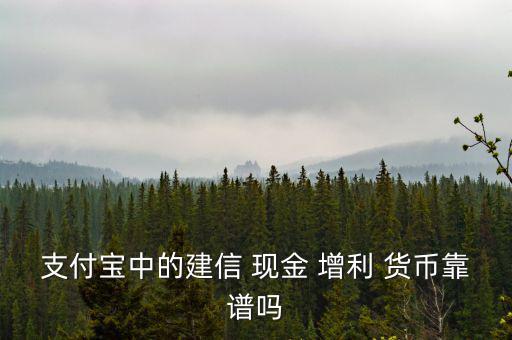 支付寶中的建信 現(xiàn)金 增利 貨幣靠譜嗎